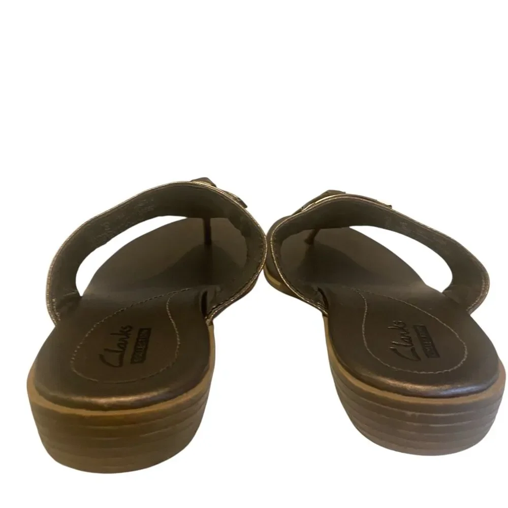 Clarks Sandals Women's Size 6 Metallic Platform Leather